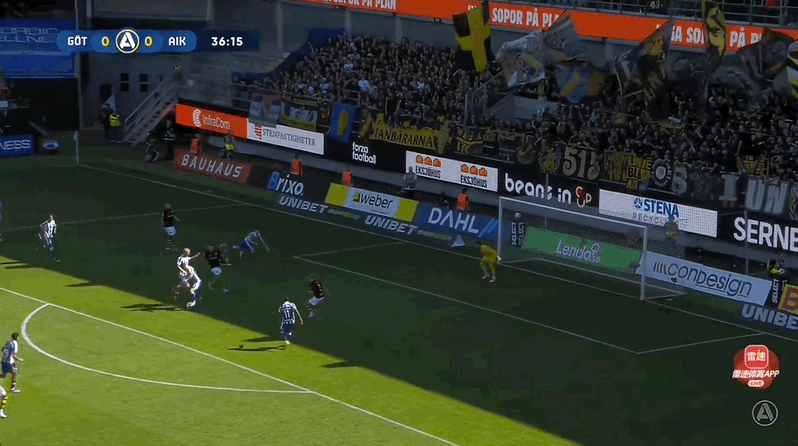 瑞典超半场：亨茨破门，哥德堡1-0索尔纳