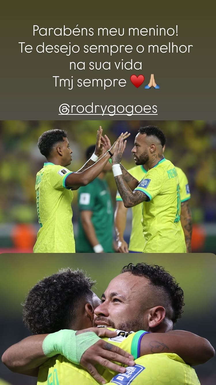 NBA直播-偶像的关怀！内马尔为罗德里戈送上生日祝福：祝你一切顺利！